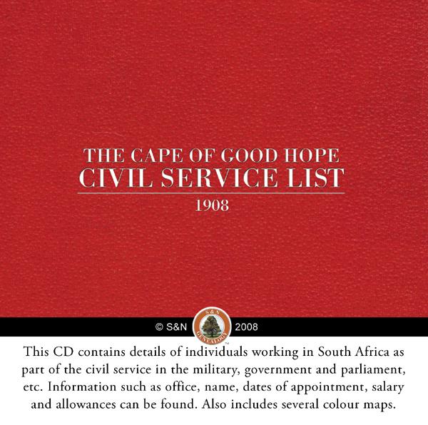 Cape of Good Hope Civil Service List - 1908