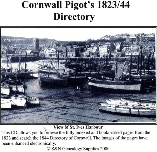 Cornwall  1823 and 1844 Pigot's Directory - Free Postage