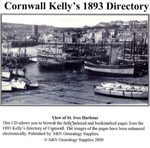 Cornwall 1893 Kelly's Directory