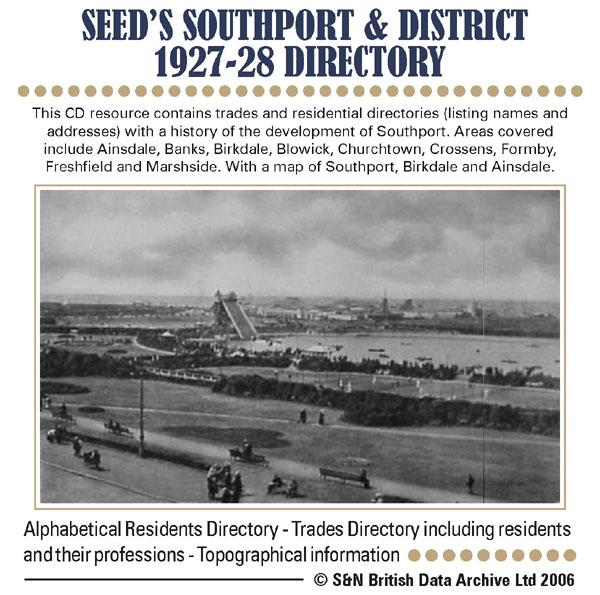 Lancashire, Seed's Southport & District 1927-28 Directory
