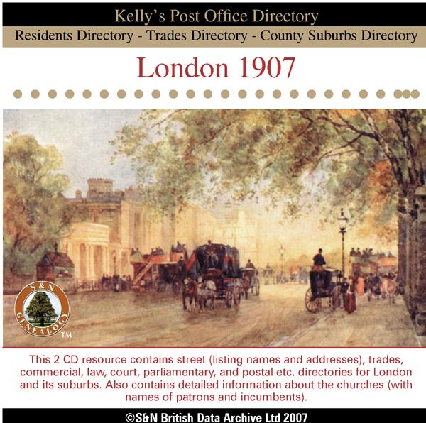 London 1907 Kelly's Post Office Directory