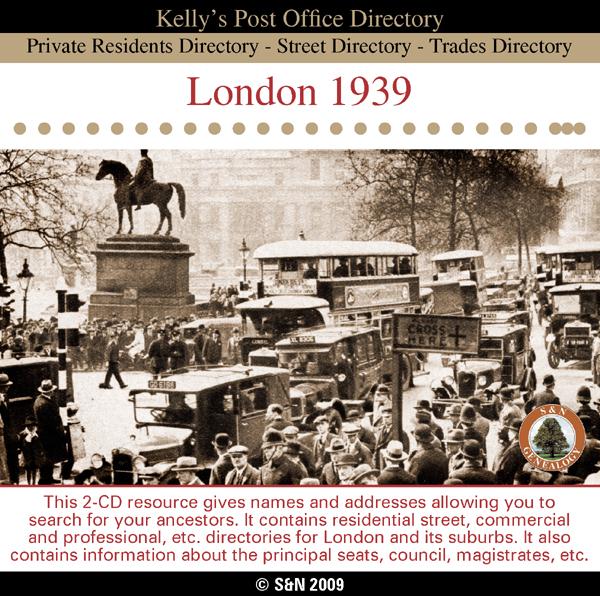 London 1939 Post Office Directory