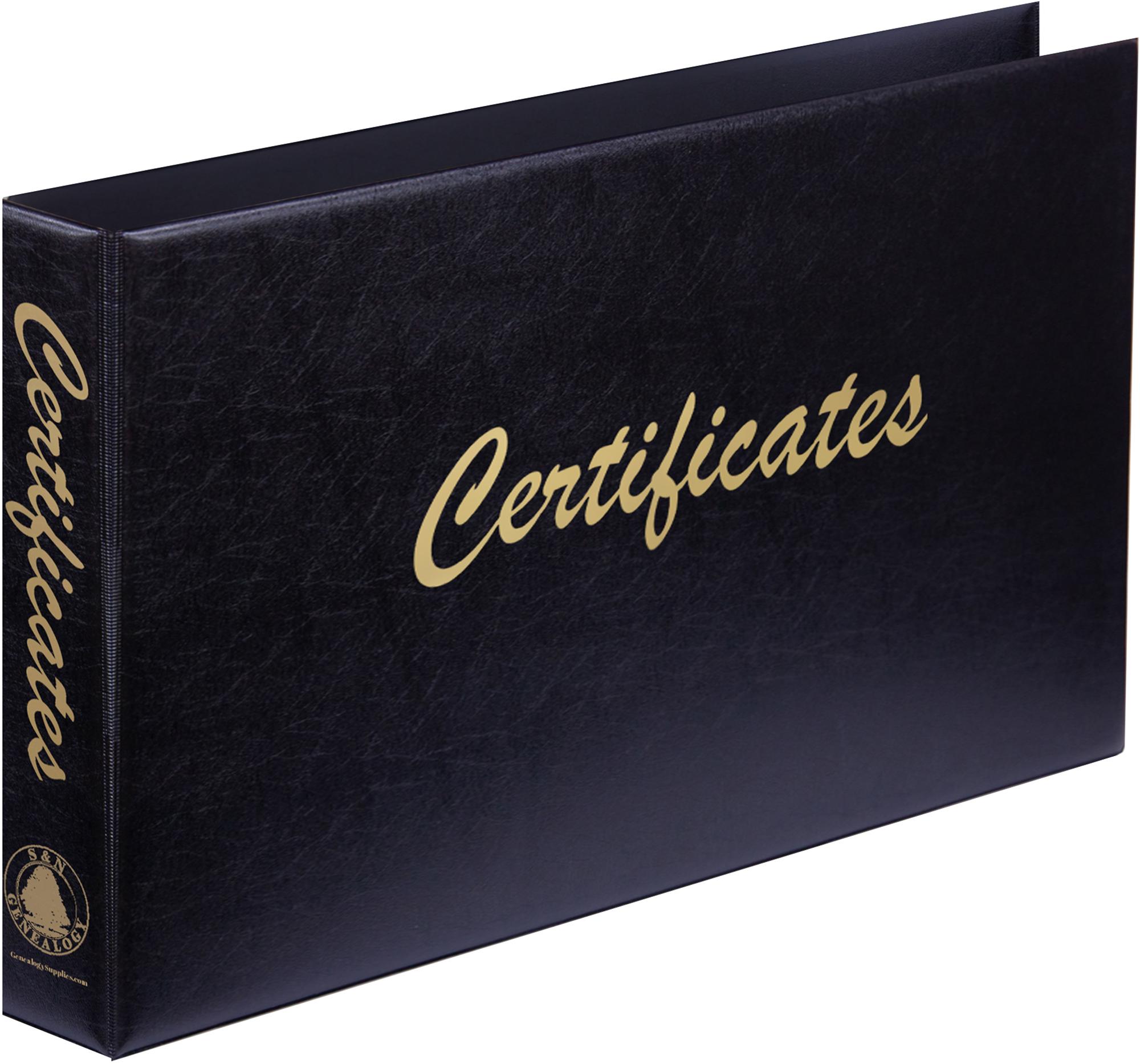 Long Black Certificate Binder