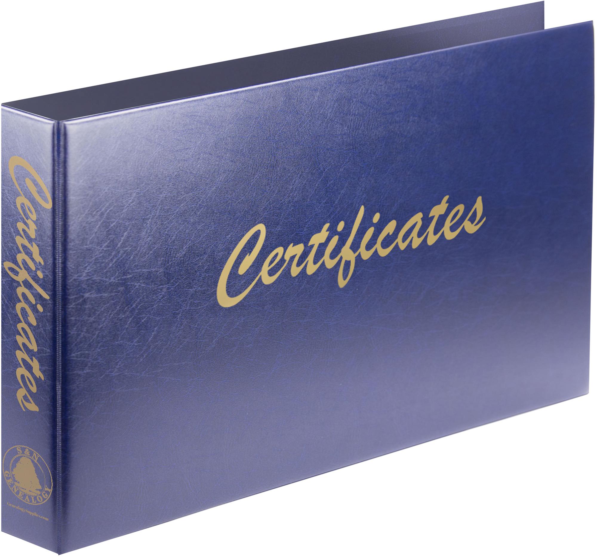 Long Blue Certificate Binder