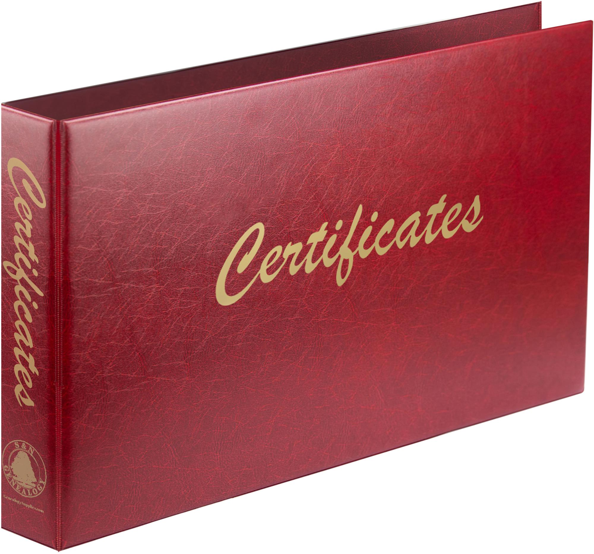 Long Luxury  Burgundy Certificate Binder (Heavy Item)