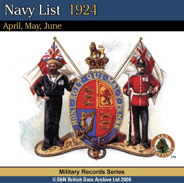 Navy List 1924 - April, May, June