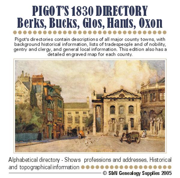 Pigot's 1830 Directory - Berkshire, Buckinghamshire, Gloucestershire, Hampshire and Oxfordshire