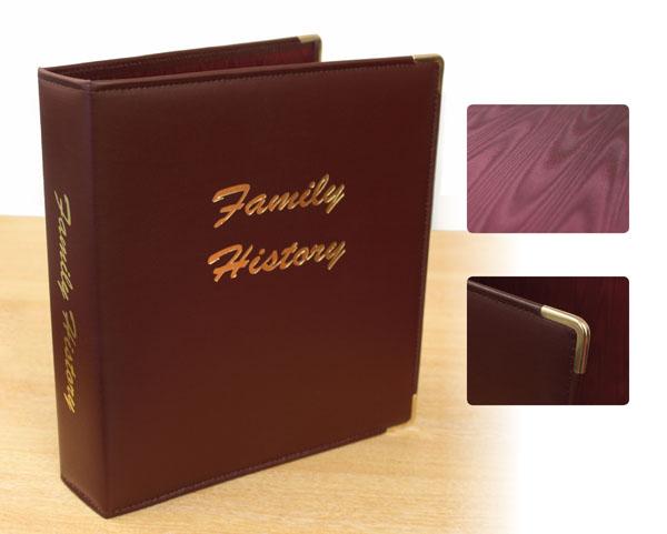 Premium Leather A4 Burgundy Family History Binder