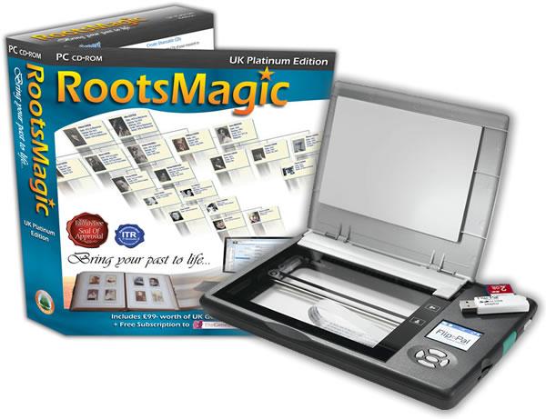 RootsMagic Version 6 UK Platinum Edition and Flip-Pal Mobile Scanner Bundle