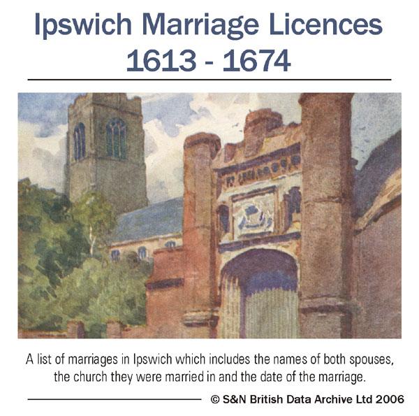 Suffolk, Ipswich Probate Court, Marriage Licences 1613-1674 