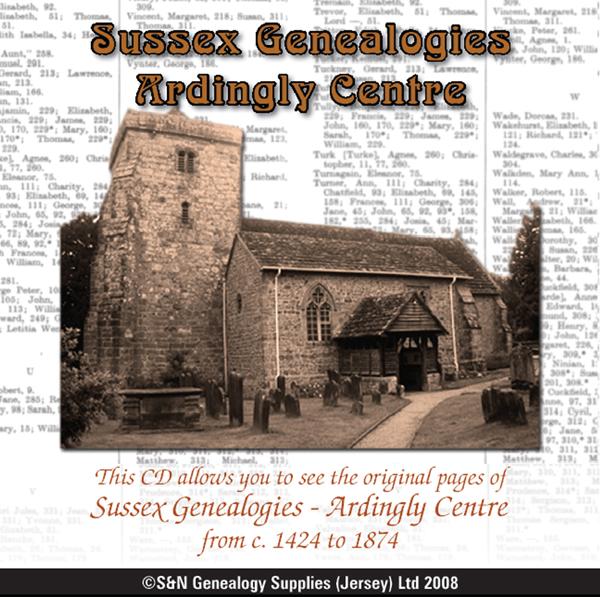 Sussex Genealogies - Ardingly Centre c. 1424 to 1874.