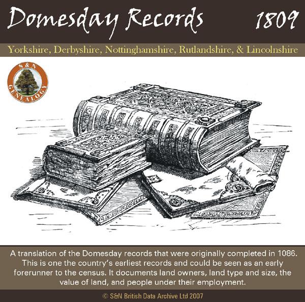 Domesday Records for Yorks, Derbyshire, Notts, Rutland & Lincs 1086