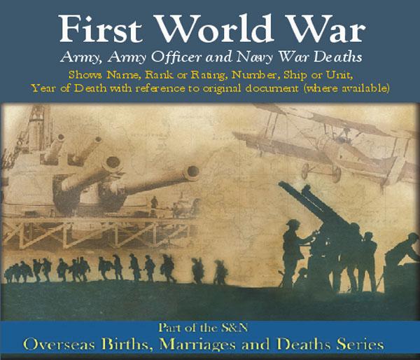 More info about First World War Deaths - Army, Army Officer and Navy War Deaths