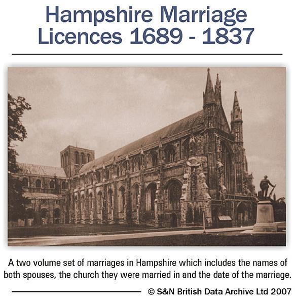 Hampshire Marriage Licences 1689-1837