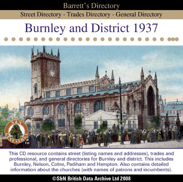 More info about Lancashire, Burnley 1937 Barrett's Directory