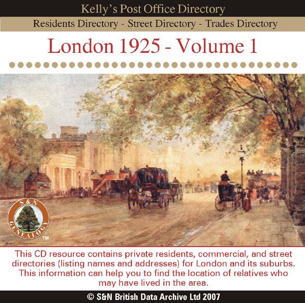More info about London 1925 Post Office Directory Volume 1