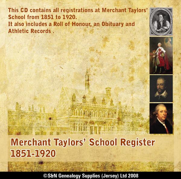 More info about London, Merchant Taylors' School Register 1851-1920