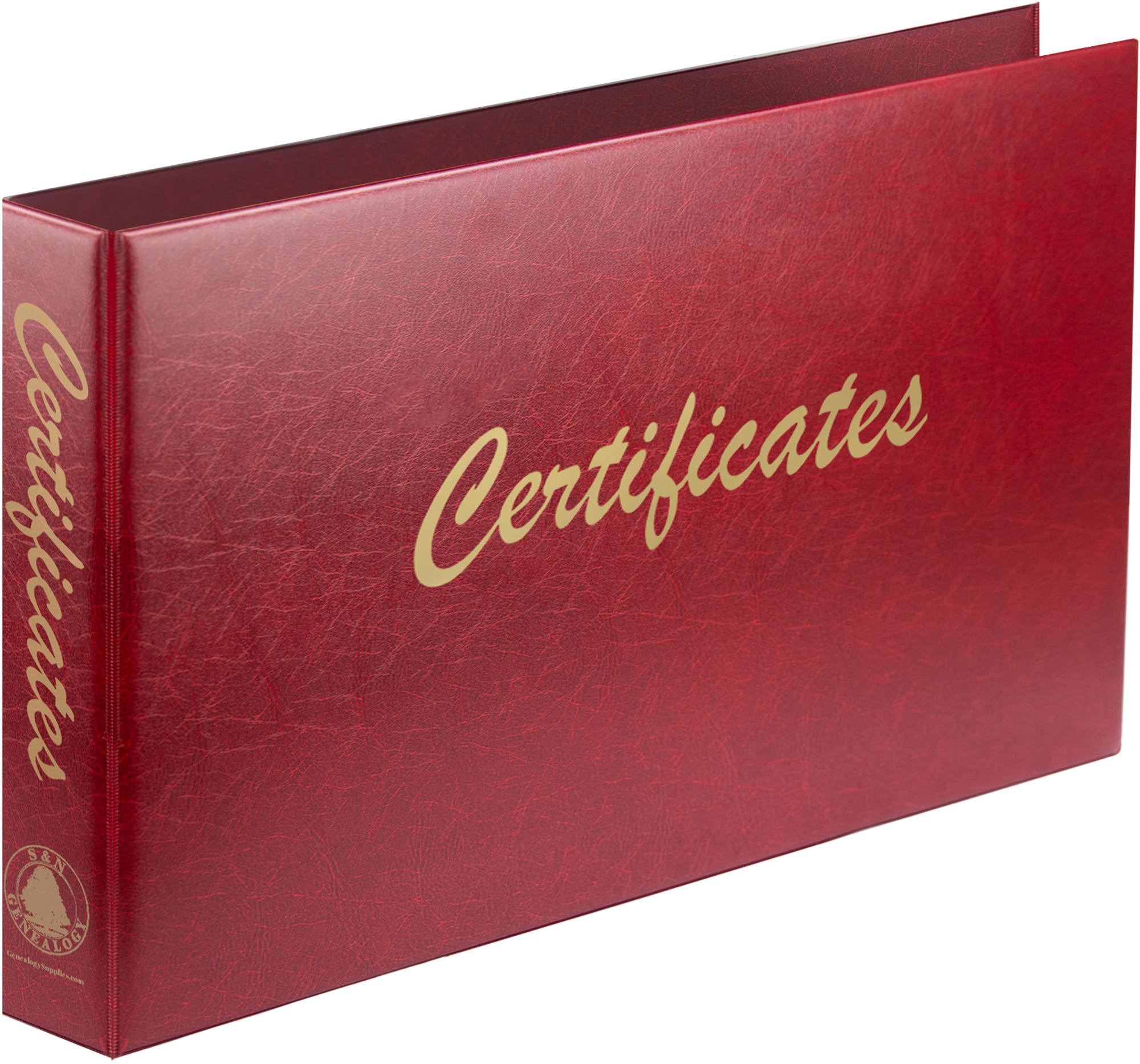 Long Luxury Burgundy Certificate Binder