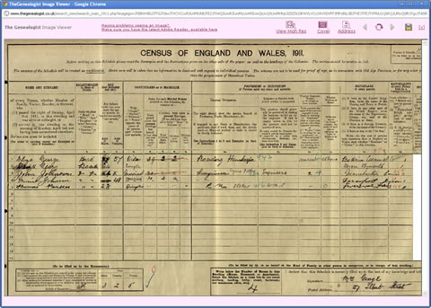Devon 1911 Census Screenshot