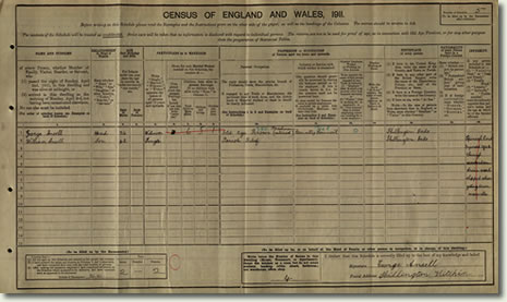 Unredacted 1911 Census image from TheGenealogist.co.uk