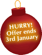 Hurry! Offer ends 3rd January