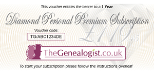 TheGenealogist Diamond Subscription Gift Voucher - 1 Year