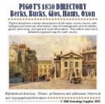 Berkshire, Buckinghamshire, Gloucestershire, Hampshire and Oxfordshire Pigot's 1830 Directory